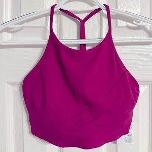 *NWT* Lululemon Flow Y Wrap-Front High-Neck Bra (Magenta, Sz 8)